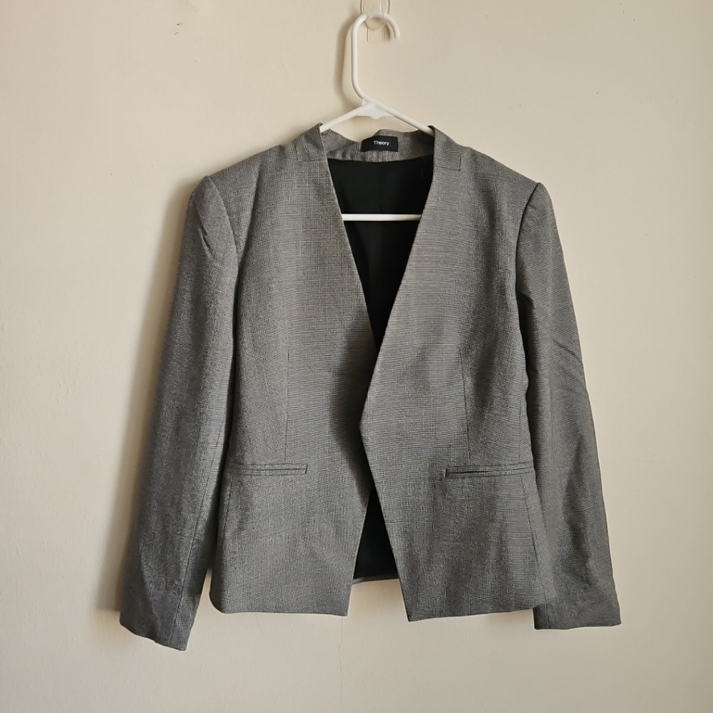 Theory Gray Lanai Blazer Work Career 4 read*